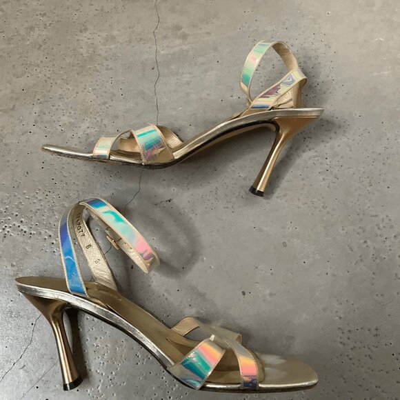 Stuart Weiztman Iridescent Strappy Heels - Picture 3 of 6